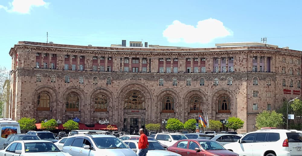 YEREVAN, ARMENIA - Marriott hotel at Republic square, center of Yerevan, Armenia