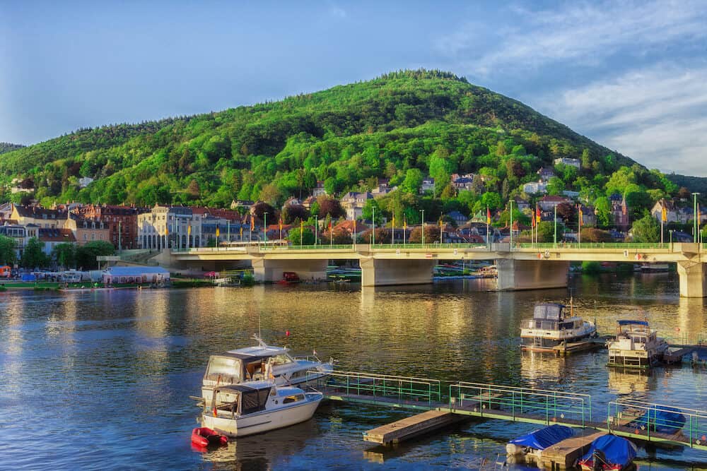 Heidelberg a town on the Neckar in Germany.