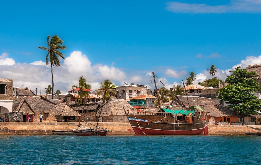 Lamu old town waterfront Kenya UNESCO World Heritage site