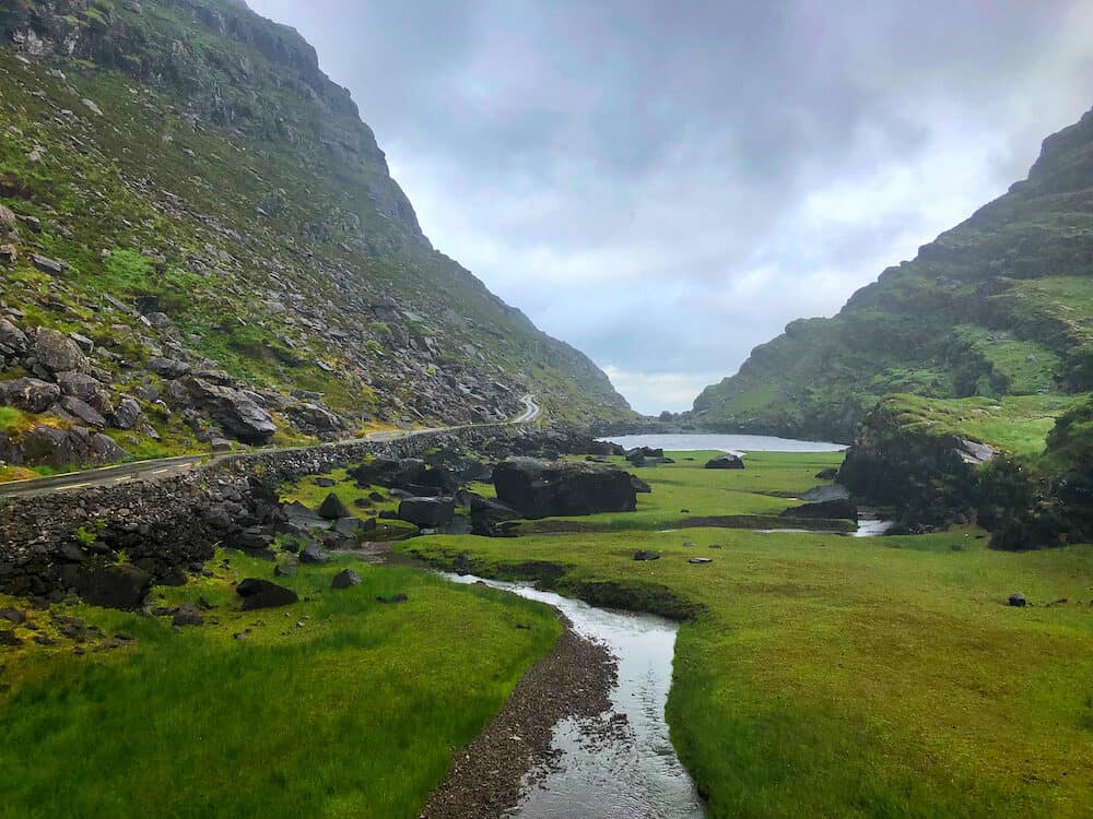 Dramatic scenery in Killarney National Park. Killarney National Park, near the town of Killarney, County Kerry, was the first national park in Ireland, created when Muckross Estate was donated to the Irish Free State in 1932