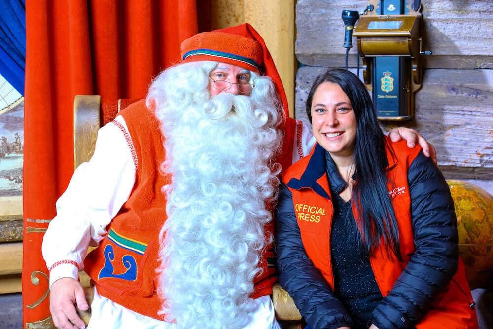 Photo of Sam and Santa at Santas Village in Finland