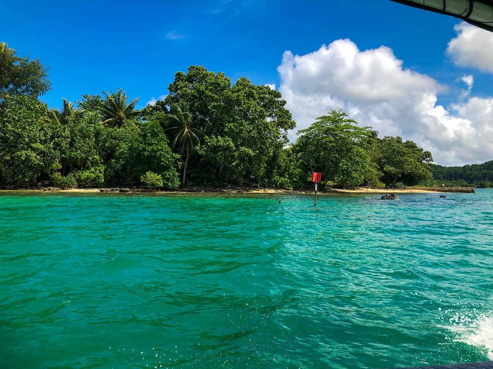 Boat riding through Munda in the Solomon Islands