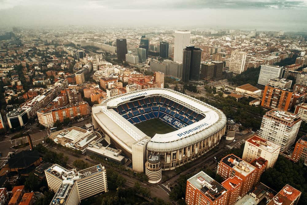 MADRID, SPAIN. Santiago Bernabeu Stadium has been the home stadium of Real Madrid since its completion in 1947.