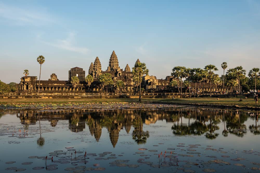 Angkor Wat is a temple complex in Cambodia and the largest religious monument in the world. Siem Reap, Cambodia.