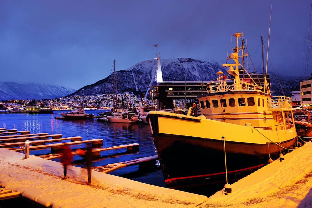 Harbour of Tromso, Norway, Europe. Tromso is considered the northernmost city in the world