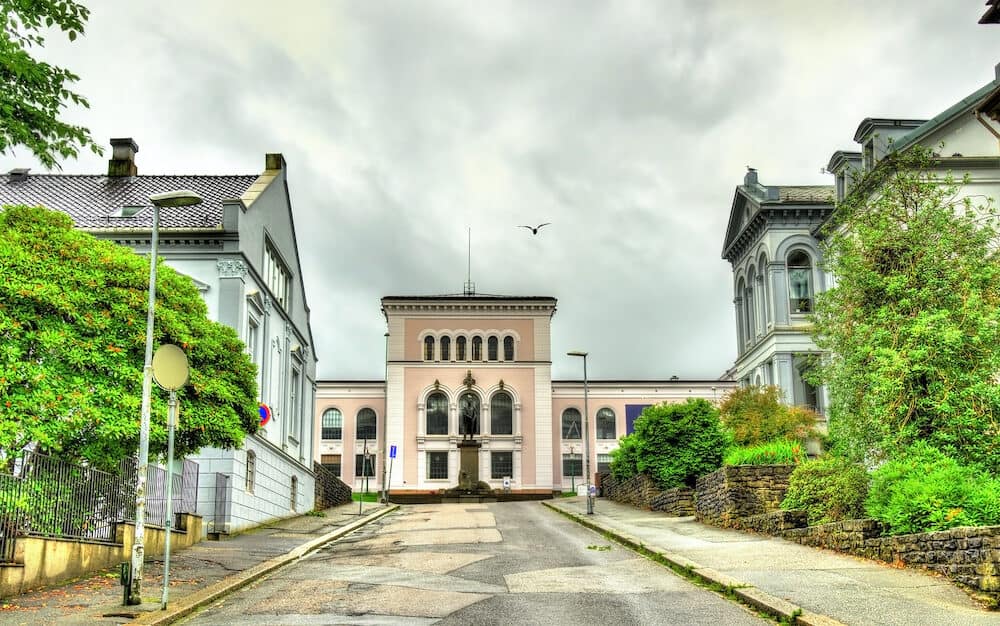 View of the Bergen University Museum in Norway