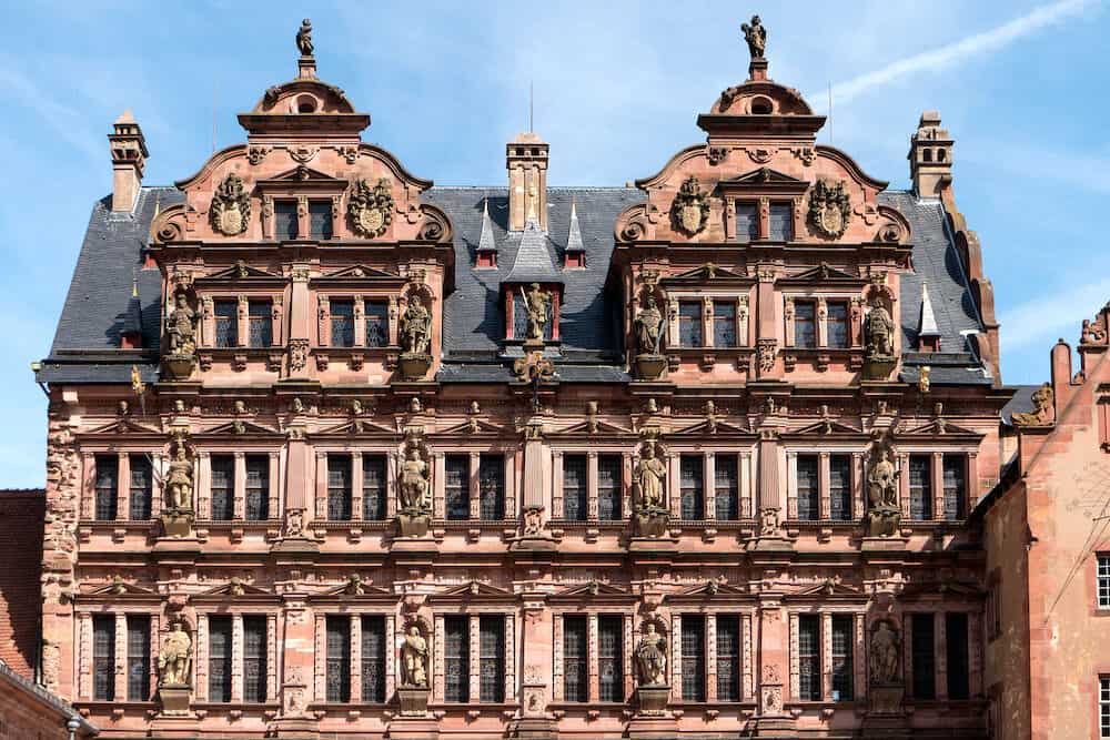 HEIDELBERG, GERMANY - Heidelberg Castle is a ruin in Germany and landmark of Heidelberg. The castle ruins are among the most important Renaissance structures north of the Alps. illustrative editorial