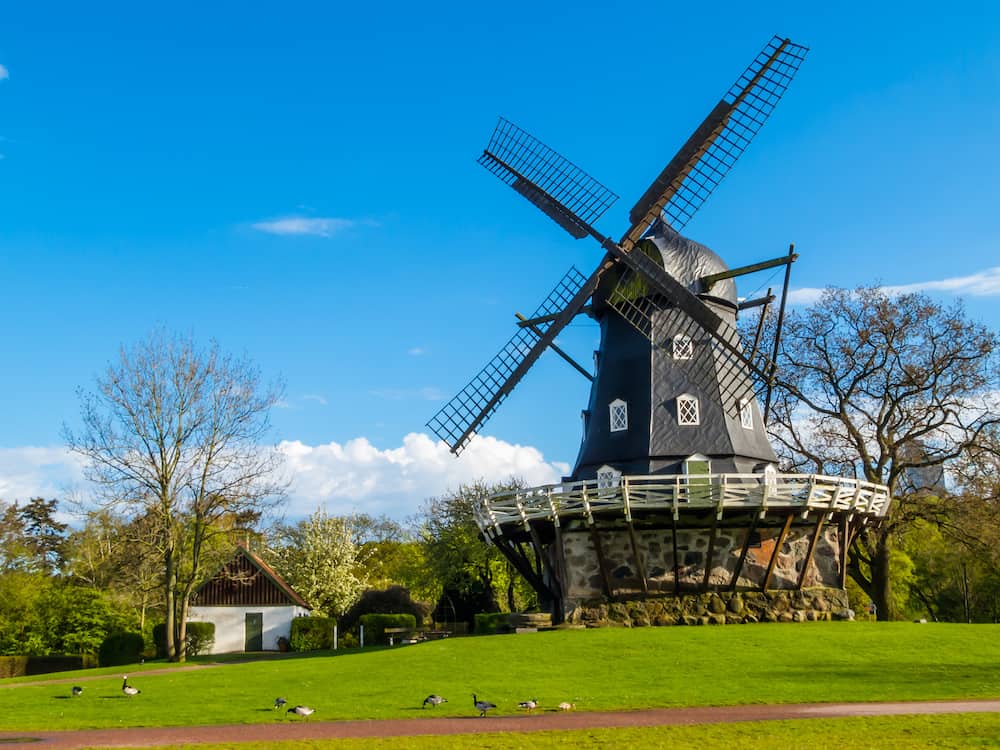 Old Windmill Slottsmollan in the Kungsparken Park Malmo Sweden