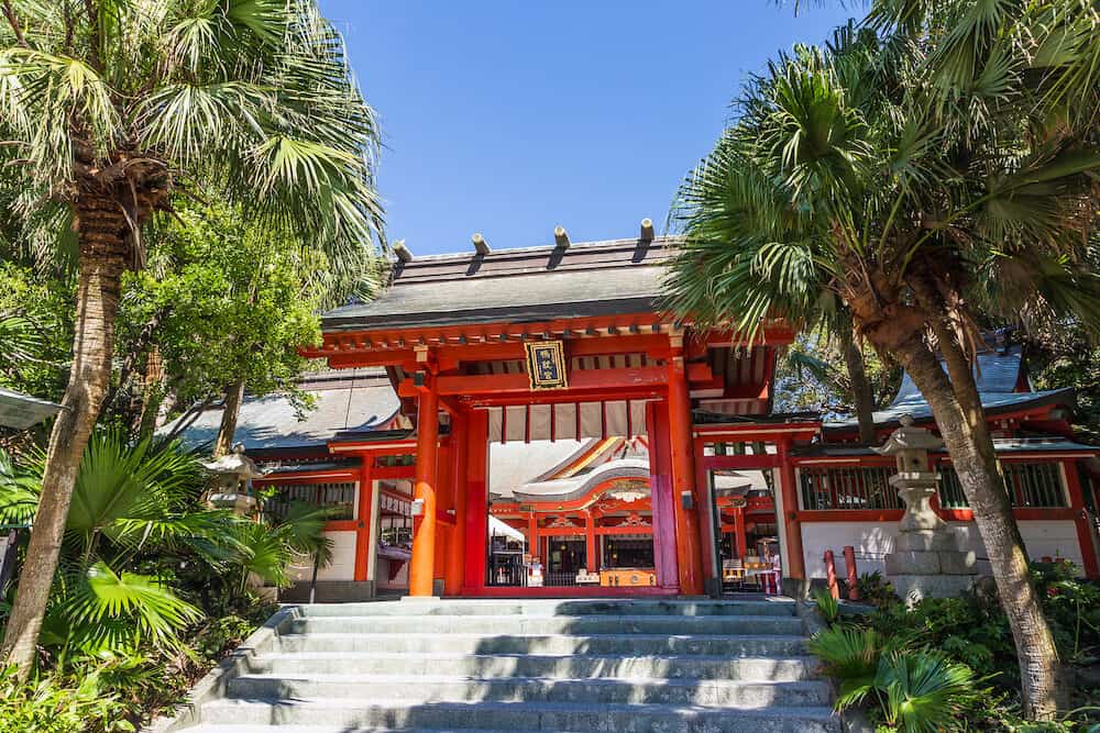 Aoshima JAPAN - Aoshima jinja a colorful shinto shrine located on Aoshima Island Miyazaki prefecture Japan