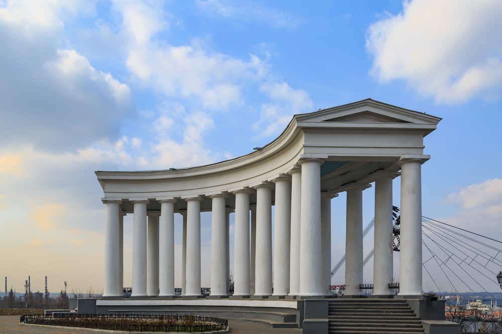 Colonnade near vorontsov palace in Odessa Ukraine