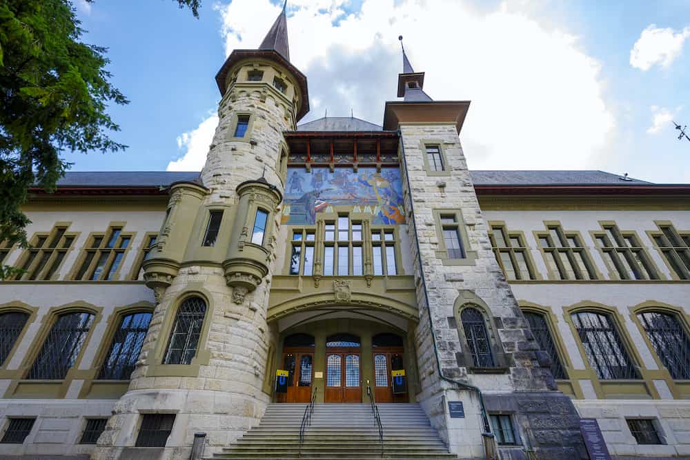 BERN SWITZERLAND - The Bern Historical Museum was designed by architect Andre Lamber and built in 1894