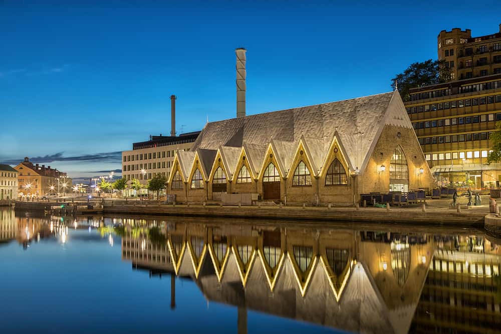 Feskekorka (Fish church) is an indoor fish market in Gothenburg Sweden which got its name from the building's resemblance to a Neo-gothic church