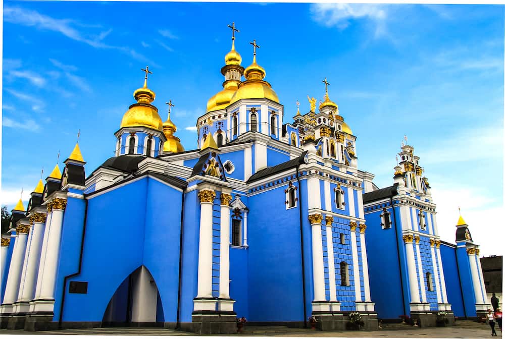 Orthodox Church of Ukraine. Beautiful St. Michael s Golden domed male monastery, The oldest Christian cathedral of Ukraine, Ukrainian Orthodox Church of the Kiev Patriarchate. Kyiv city
