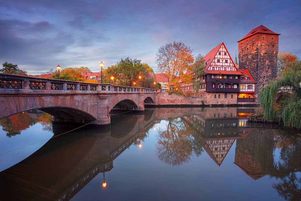Nuremberg, Germany. Cityscape image of old town Nuremberg, Germany during autumn sunset.