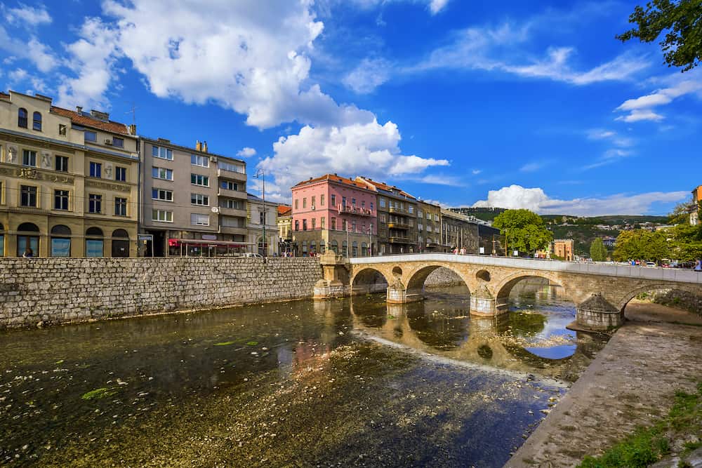 Latin Bridge in Sarajevo - Bosnia and Herzegovina - architecture travel background