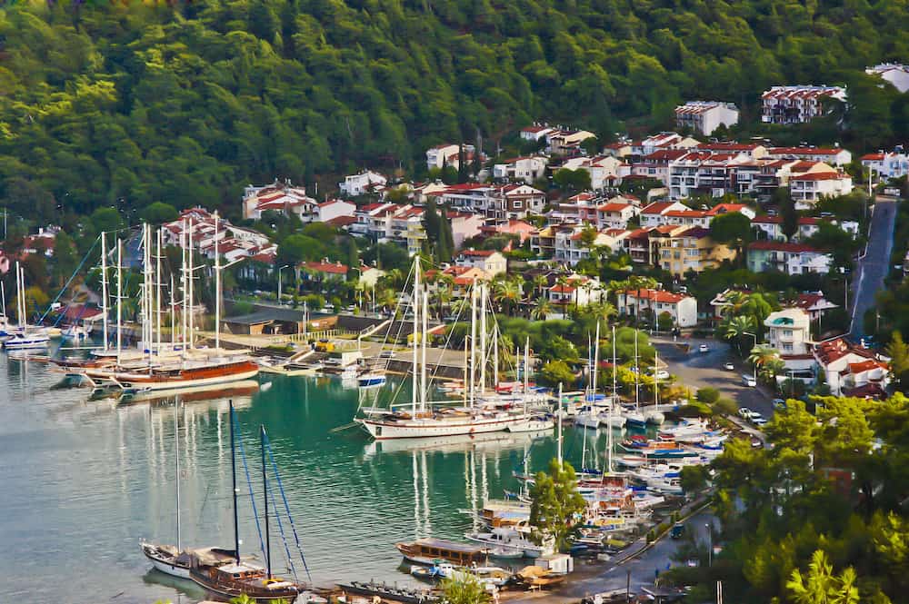 Fethiye, southern end of the town and marina Turkey