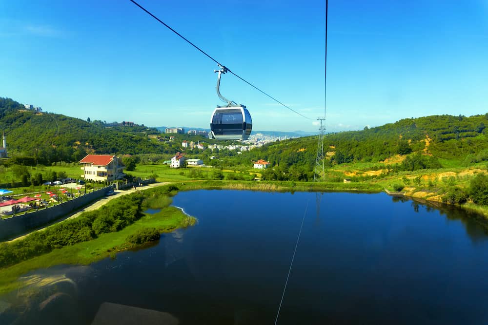 Landscape of the surroundings of Tirana from the Dajti Express cable car.