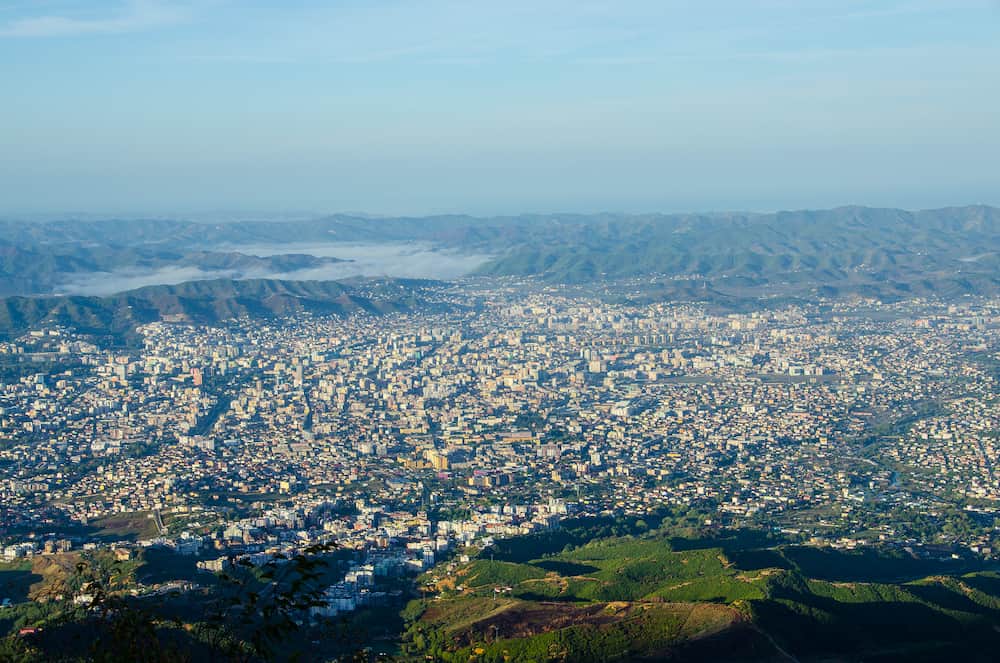 Tirana, Albania - view from Mount Dajti