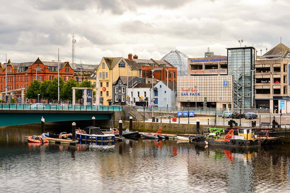 BELFAST NI - Architecture of on the coast of the river Lagan Belfast the capital and largest city of Northern Ireland