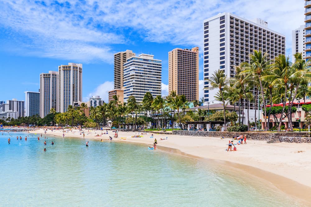 Honolulu, Hawaii. Waikiki Beach in Honolulu, Hawaii.