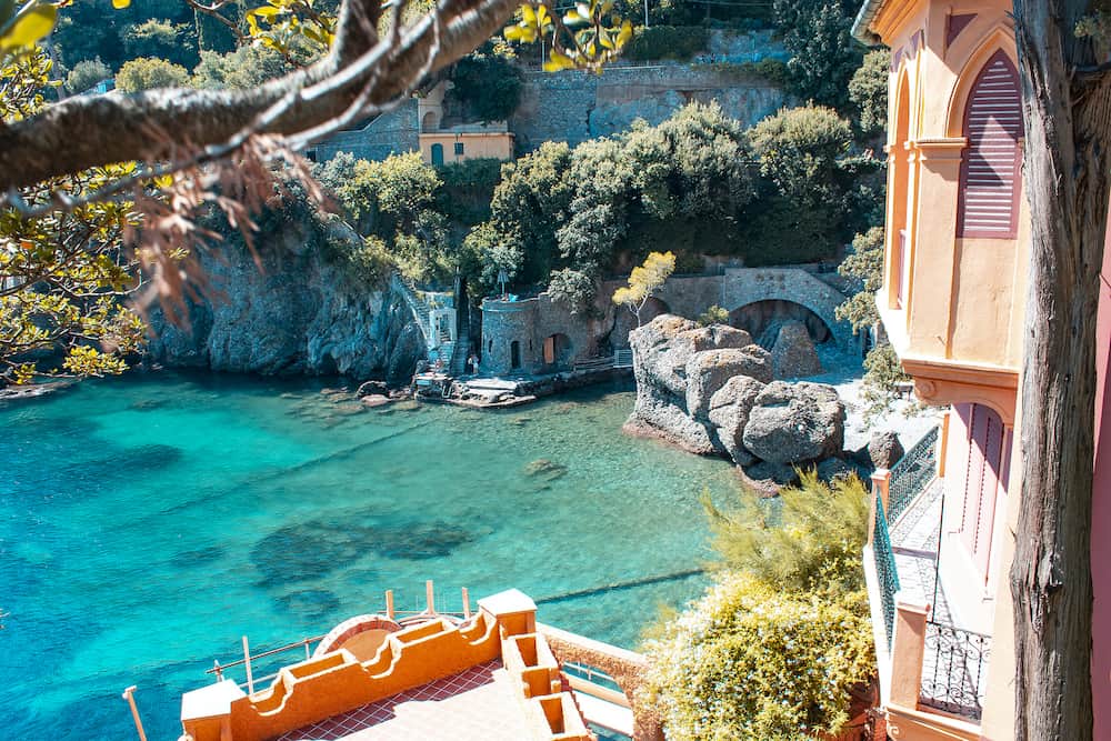 The villas near Portofino in Italy at summer. Liguria