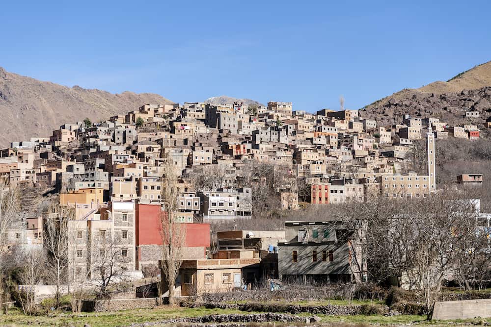 Small berber village located high in Atlas mountains, Morocco