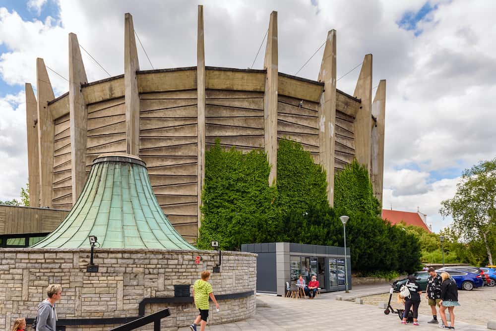 WROCLAW, POLAND - Round building of the Raclawice Panorama (Panorama Raclawicka), a monumental cycloramic painting depicting the Battle of Raclawice, during the Kosciuszko Uprising.