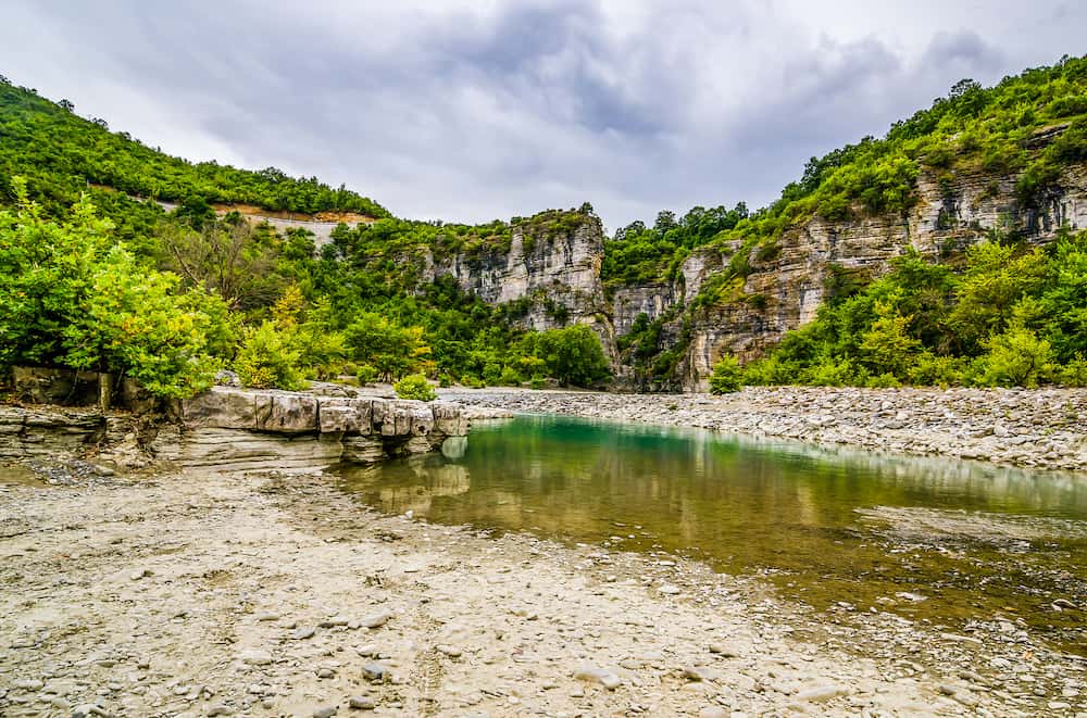 River Osumi near Lapanj in Albania in summer
