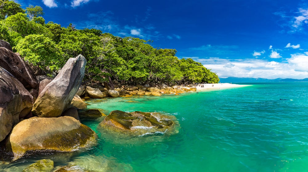 Nudey Beach on Fitzroy Island, Cairns area, Queensland, Australia, part of Great Barrier Reef.