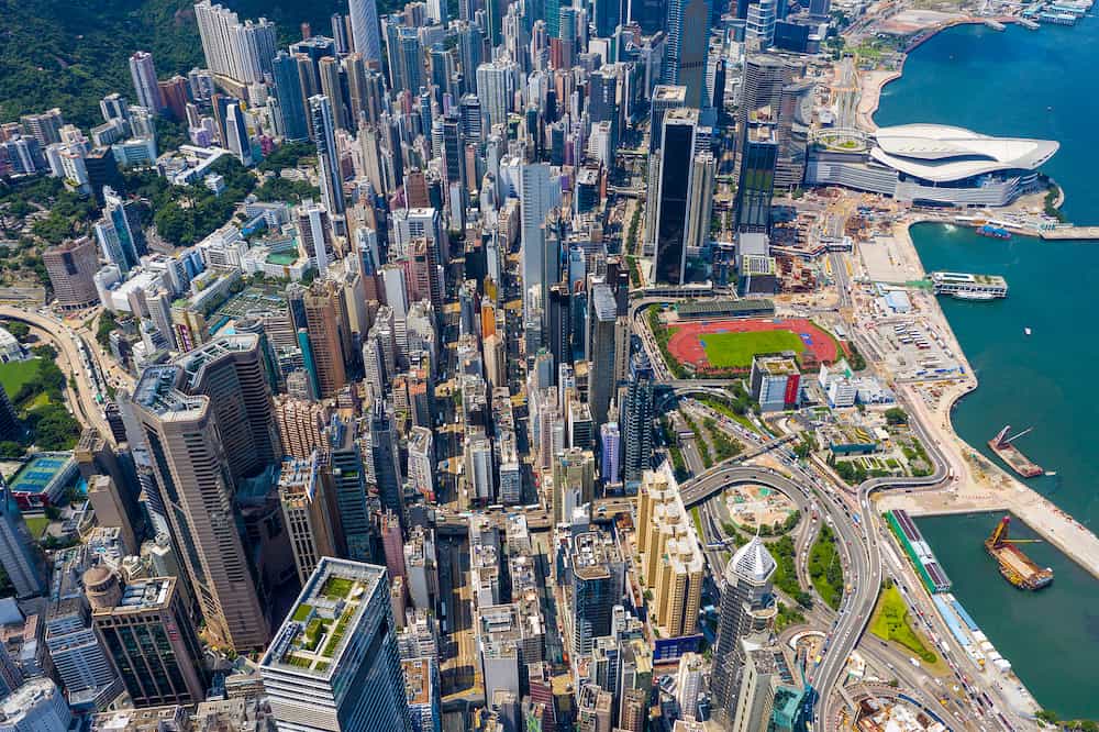 Hong Kong island, Hong Kong -Aerial view of the Hong Kong island side