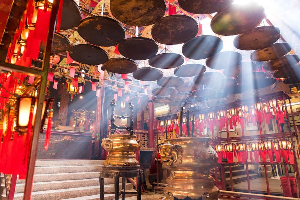 Sheung Wan, Hong Kong - Incense Coils in Man Mo temple, Hong Kong