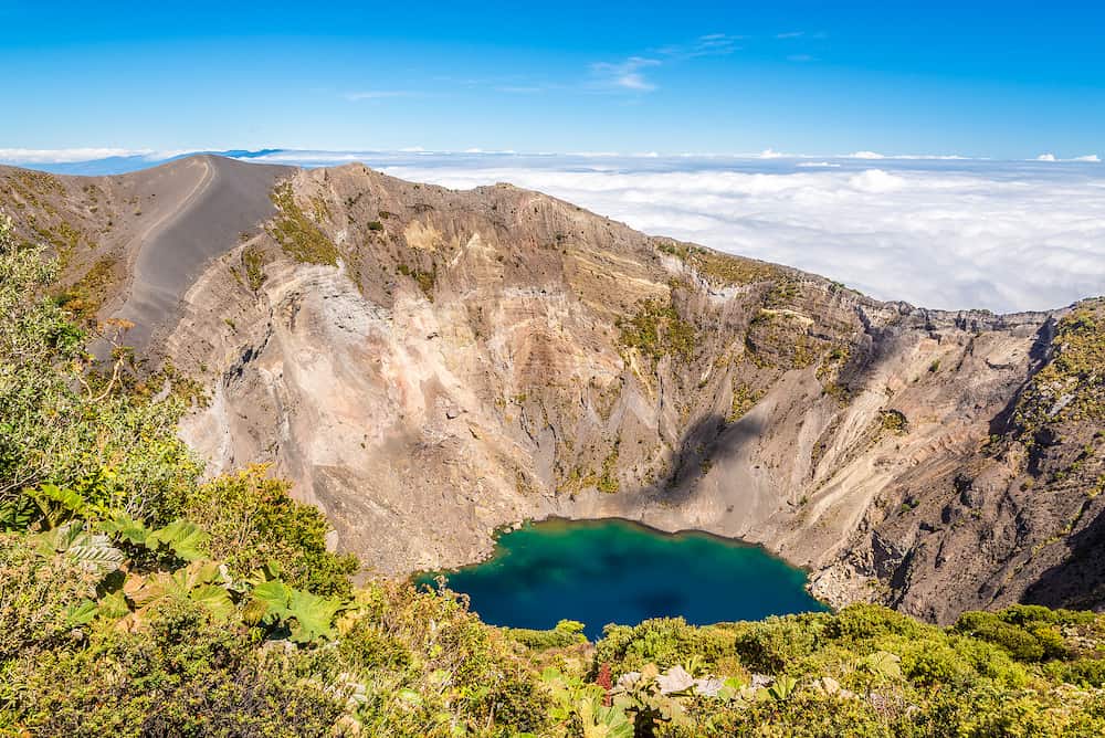 View to the Crater of Irazu Volcano at Irazu Volcano National Park - Costa Rica