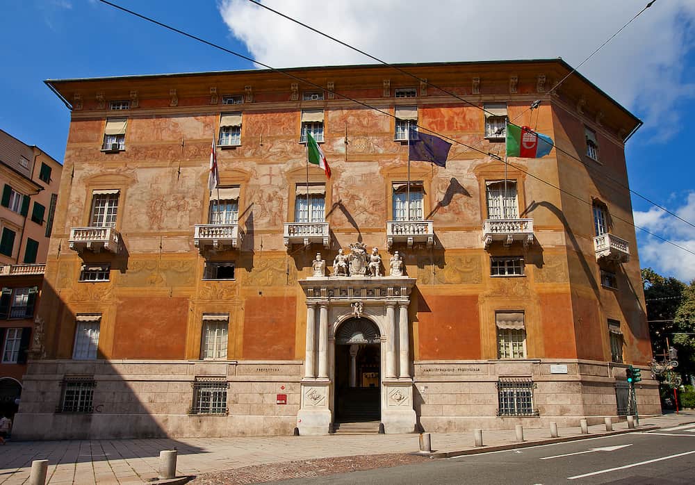 Palazzo Doria-Spinola (circa 1543). UNESCO world heritage site. Nowadays serves as offices of the Prefecture and the Province of Genoa. Genoa Italy