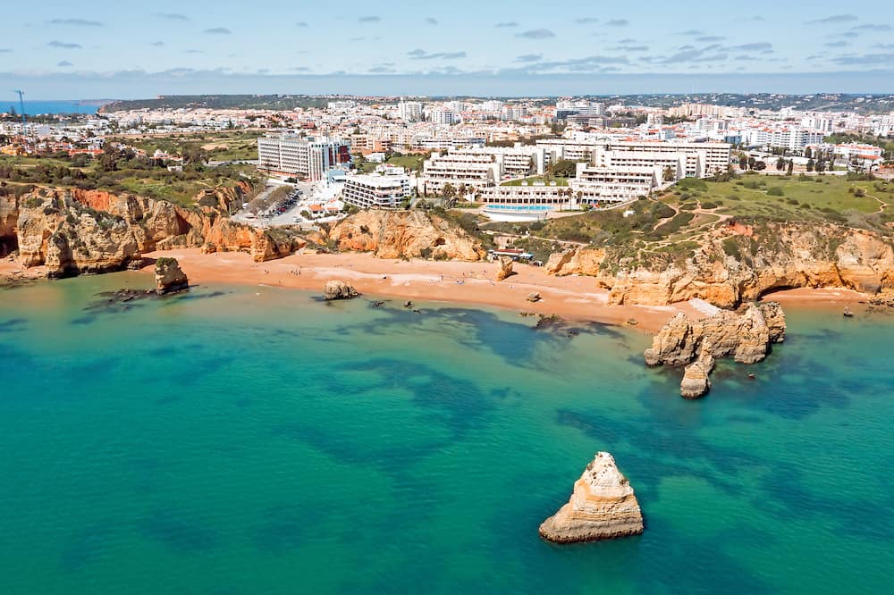 Aerial from praia D'Ana in Lagos Portugal