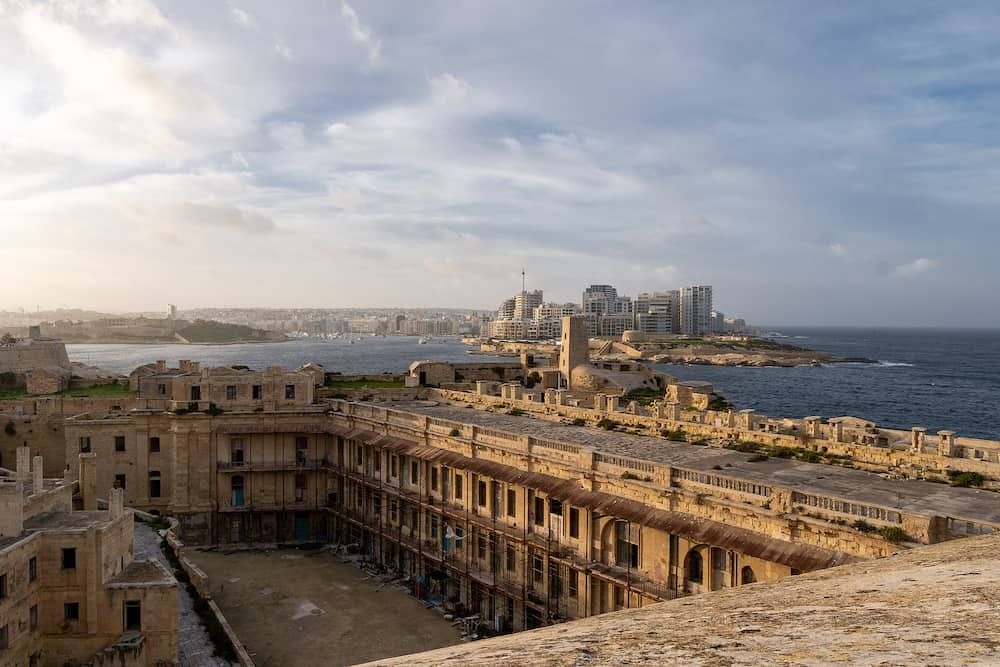 View of Sliema from the St Elmo fortress in Valetta, Malta