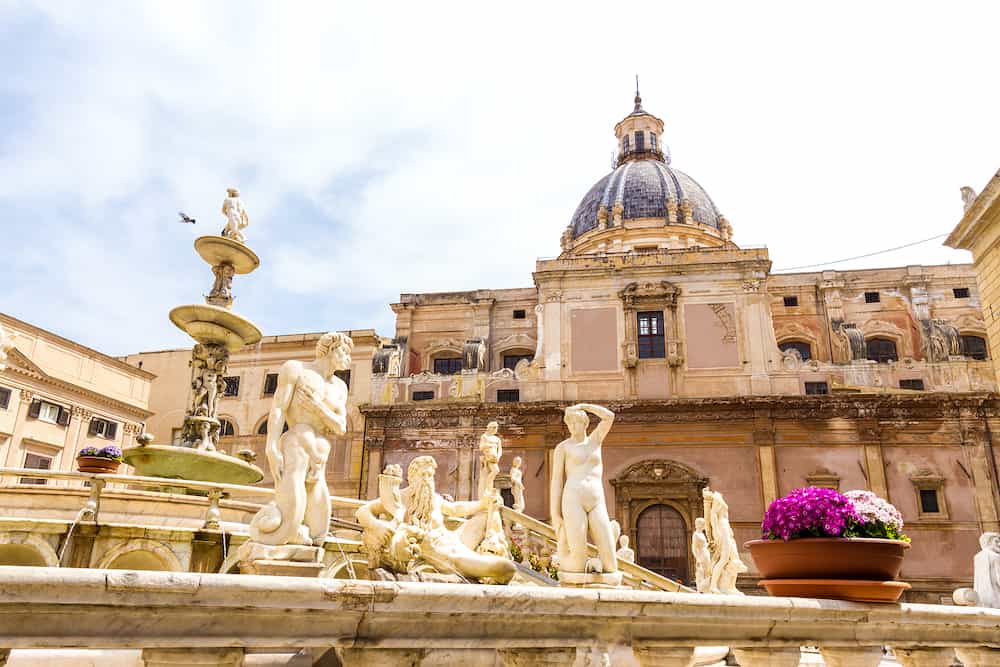 The Praetorian Fountain (Italian: Fontana Pretoria) is a monumental fountain of Palermo, Sicily