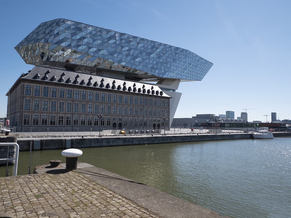 Antwerp, Belgium - The Port House is a building on the Antwerp Island by the British-Iraqi architect Zaha Hadid