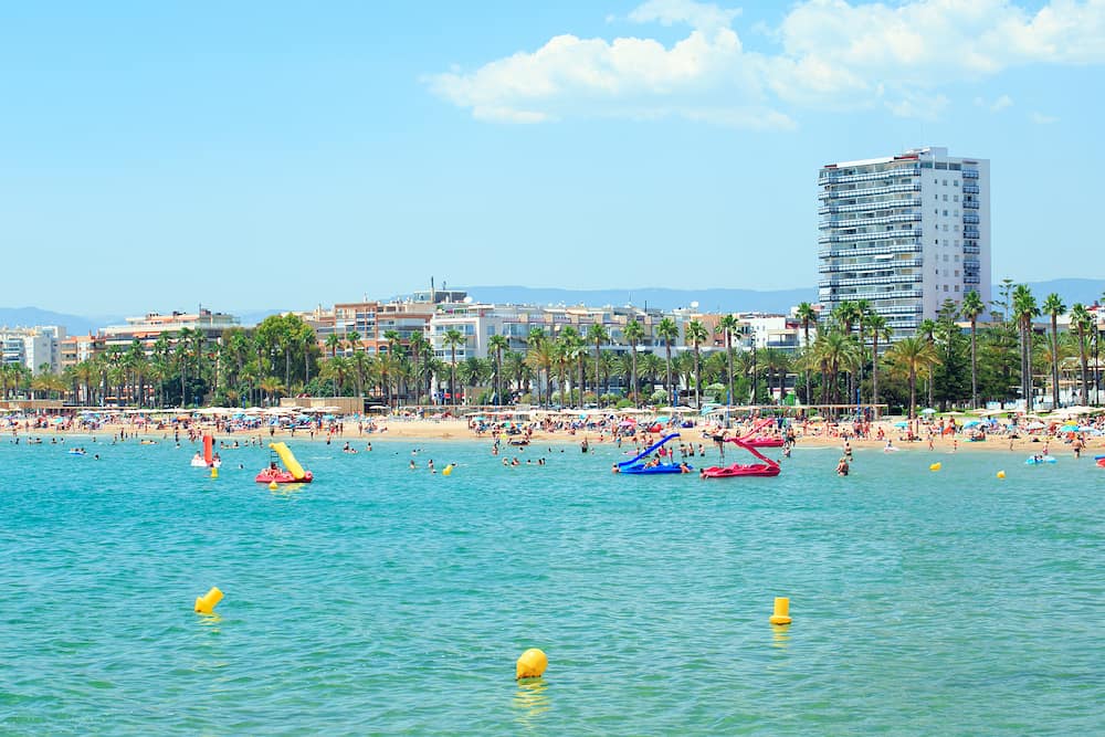 View of the Llevant Beach in Salou, Spain.