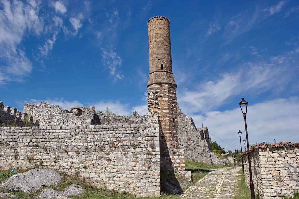 ruin of mosque inside fortress in Berat, Albania