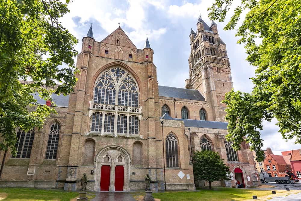 St. Salvator's Cathedral in summer, Bruges, Belgium