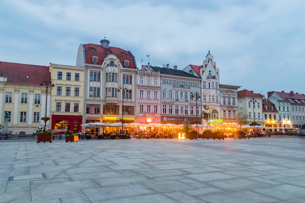 Bydgoszcz, Poland - Evening on Old Market Square in Bydgoszcz.