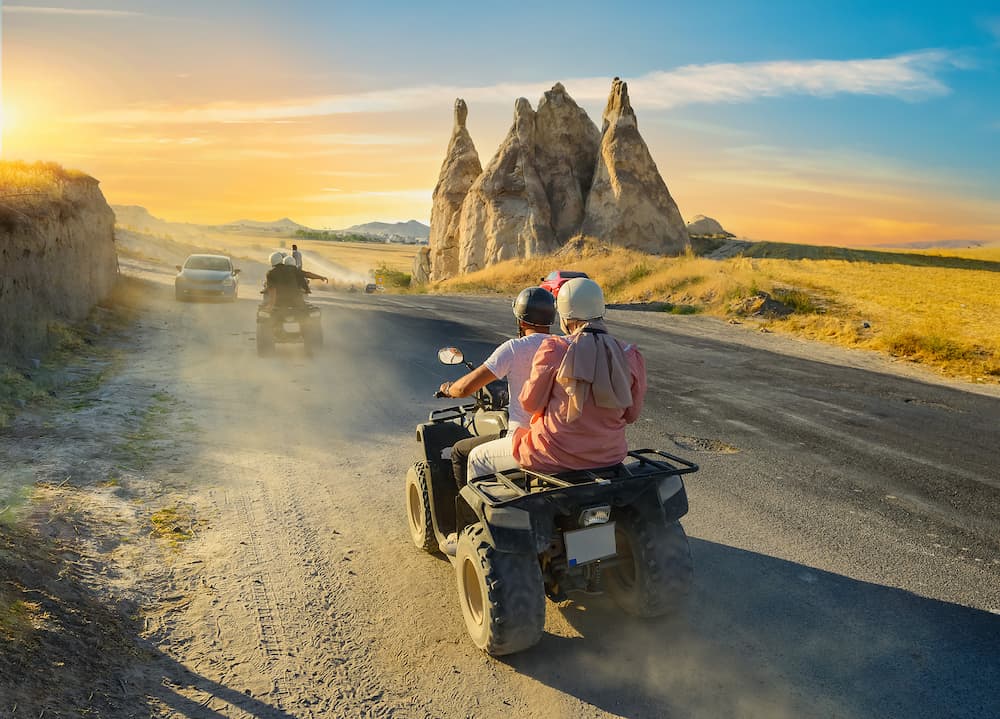 ATV Quad Bike in front of mountains landscape in Turkey