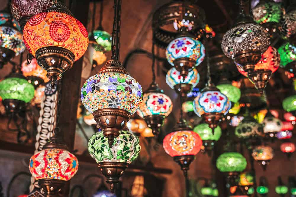 Amazing traditional handmade turkish lamps in Local souvenir shop ,Goreme. Cappadocia Turkey