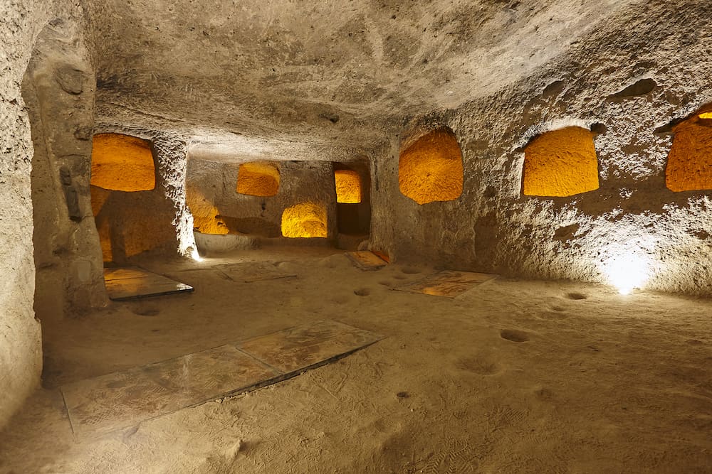 Food storage in underground city of Kaymakli. Cappadocia, Turkey