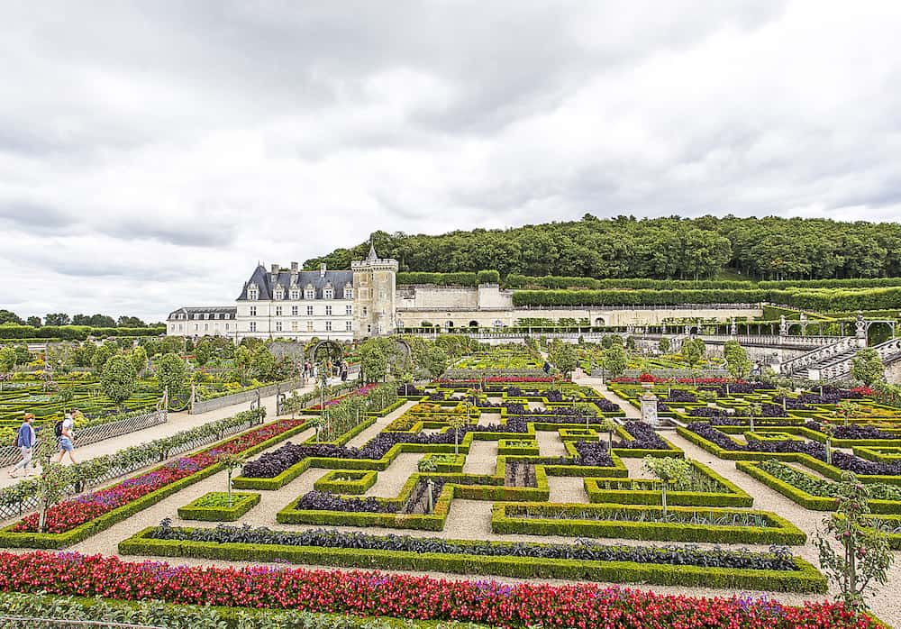 Villandry France - Chateau de Villandry is a castle-palace located in Villandry in department of Indre-et-Loire France. He is a world known for its amazing gardens