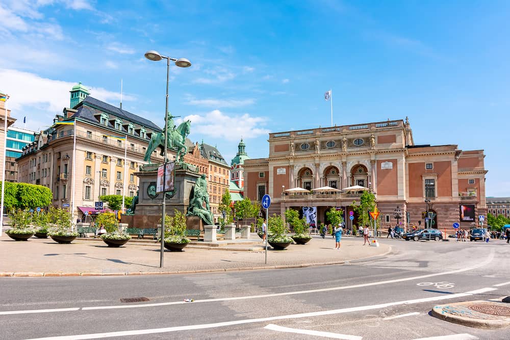 Stockholm, Sweden -  Gustav Adolfs torg square with Royal Swedish Opera