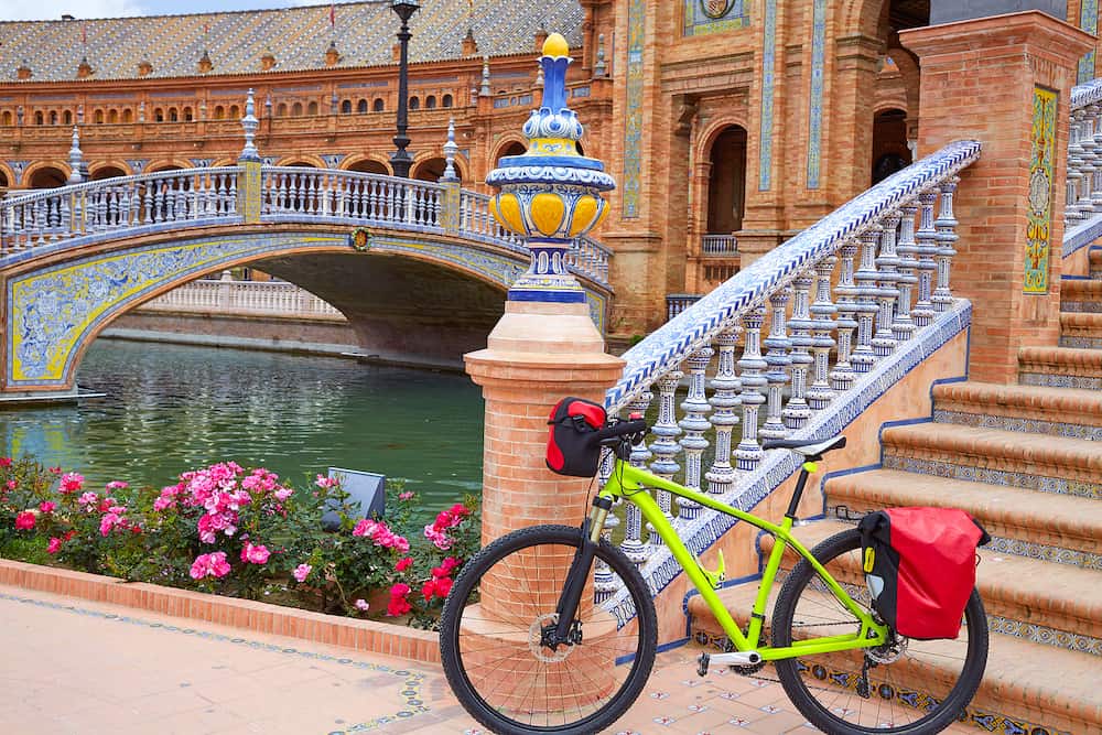 Seville Sevilla Plaza de Espana bike Andalusia Spain square