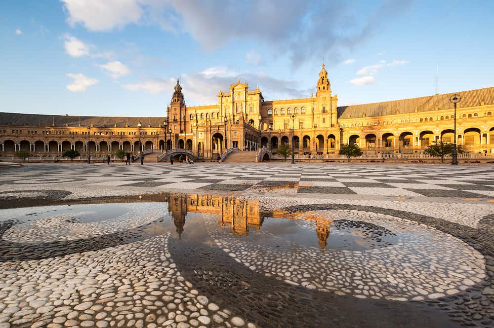The Plaza de Espana ("Spain Square" in English) is a plaza in the Maria Luisa Park in Seville, Spain