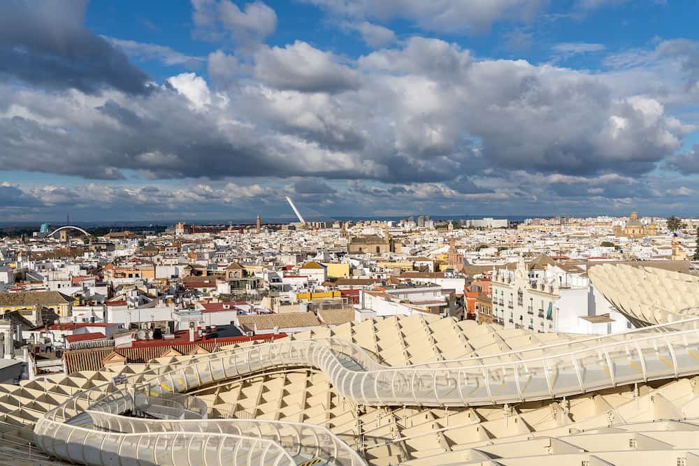 Seville, Spain -sightseeing walk on top of the Metopol Parasol in Seville