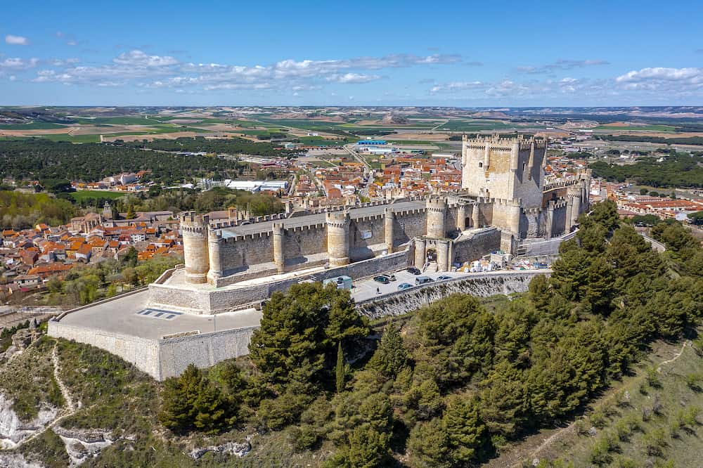 Castle located in Penafiel, Spain in the Ribera del Duero wine region Valladolid